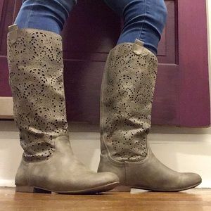 Crown  Vintage laser cut cowgirl boots